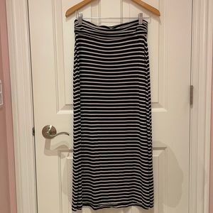 J. Crew black/white stripe maxi skirt XS